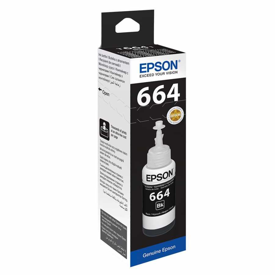 Epson T6643 Siyah Orjinal Mürekkep